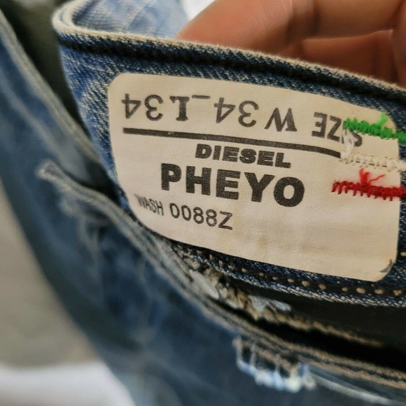 Diesel Pheyo Mens Jeans Size 34x34 - Picture 5 of 6